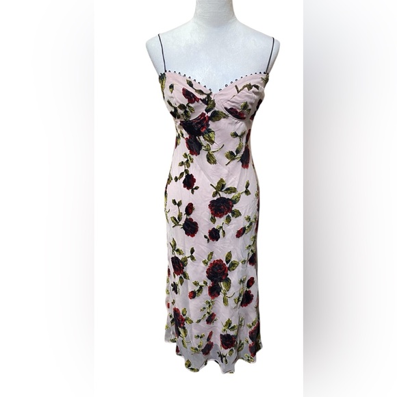 NWT Floral Devoré Underwire Midi Dress - Picture 3 of 6